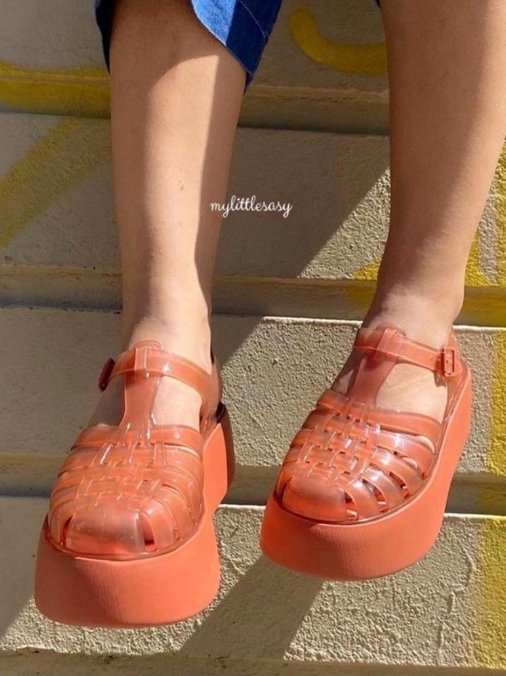 Melissa Possession Plato Platform Jelly Sandals Women’s Sz 6 Fisherman 90s Funky